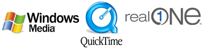 3大フォーマット（Windows Media/Real Media/QuickTime)